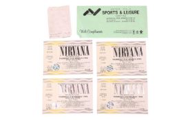 Nirvana: four original and unused concert tickets, consecutively numbered, for the 31st March 1994 s