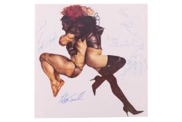 Frankie Goes to Hollywood: a band-signed record insert, depicting the cover of the 'Relax' single, s