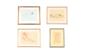 Josef Kalous (Austrian, 1887-1984), Female nude, c. 1910, signed 'K' (bottom right), red chalk and p