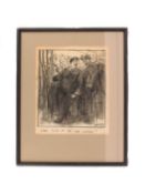 Leslie Grimes (British, 1897-1983), Standing clear of the Iron Curtain (original cartoon), signed 'G