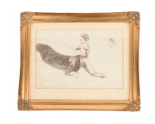 Sir Gerald Festus Kelly (British, 1879-1972), Female Matador A porta gayola, pencil, image 21 cm x 3