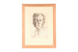 Feliks Topolski (Polish, 1907 - 1989), Harold Pinter, titled (lower right), charcoal on paper, 44 cm