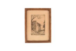 Eugène Delâtre (British, 1864-1938), Impasse Girardon, signed in pencil (lower right), etching, 12cm