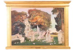 Charles Sims R. A. (British, 1873-1928), The Muses, watercolour and gouache, image 53 cm x 73 cm, fr