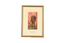 Anatoli Dovzhenko (Ukrainian, 1921-1991), 'Lenin', pencil and watercolour, 18 cm x 9.5 cm with inset