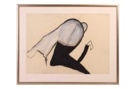 Pat Douthwaite (1934-2002) Scottish, 'Female Nude Kneeling', 1984, pastel on paper, signed to top ri