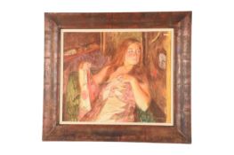 Geoffrey Squire (Scottish, 1923-2012), 'Salome', mixed media portrait on canvas, signed to lower rig
