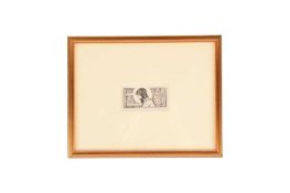 Florence Harrison (British, 1877-1955), Open Thy Door To Me, pen and ink, image 6 cm x 10 cm, framed