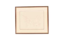 Rudolf Raimund Ballabene (Austrian, 1890-1968), Corrida, signed in pen (lower right), pen on paper, 