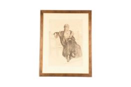 Adrian Waterlow (British, 20th century), 'Seated Woman', charcoal on paper, 50 cm x 36 cm framed and