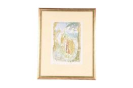 Mary Fairclough (British, 1913-2000), 'Psalm 148', 1950, colour linocut print, 37 cm x 26.5. cm fram