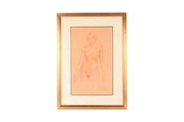 Franco Matania (Italian, 1922 - 2006), 'Standing Nude', pencil and pastel on paper, signed, 50.5 cm 