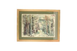 David Smith (British, 1920-1999), 'Woodland Path', watercolour, 37 cm x 55 cm framed and glazed.
