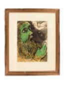 Marc Chagall (French/Russian, 1887-1985), Job en priere (praying job), original lithograph dated 195