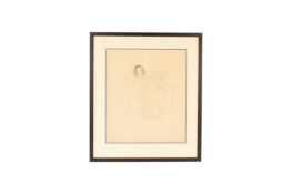 Oriel Ross (20th century), 'Portrait of Miriam Pieres', pencil on paper, signed lower right, 44 cm x