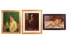 Irma Katz (American, 20th Century), Portrait of Oscar Salzer, unsigned, oil on board, 91cm x 70.5cm,