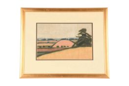 William Gibson (1909-1988) Swedish, Trees and Fields, signed 'Gibson' (lower right-hand), pastel, im