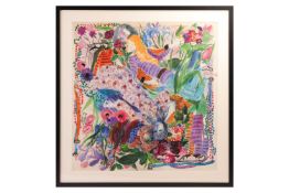 Bettina (mid 20th century), 'Hippy Lovers' (1973), signed 'handpainted by Bettina London', watercolo