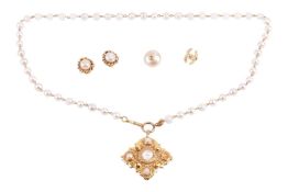 Chanel - a collection of jewellery items, circa 1980; to include a Byzantine-style belt/necklace tog