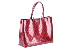 Louis Vuitton - a Wilshire GM shopping tote in burgundy monogram patent leather, textile lined, tape