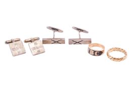 A pair of Danish white metal cufflinks by Niels Erik From, stamped 