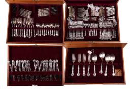 A large canteen of Silvia design Noritake twelve setting silver plated stainless steel flatware.
