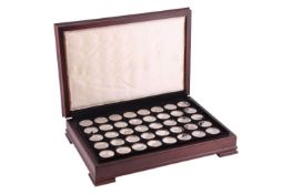 A Birmingham Mint set of forty silver medallions depicting 'The Ancient Counties of England', limite