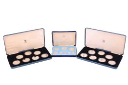 Two sets of Royal Mint 'Queen Elizabeth, The Queen Mother, 1900-1980' silver crown proof collection 