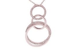 A diamond-set pendant, designed as three interlocking circular drops, set with approximately 0.50cts