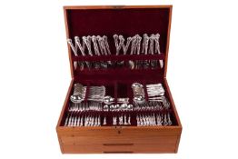 A large canteen of Noritake 'Silvia' silver-plated stainless-steel flatware for twelve, cased.