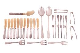 A group of German Art Deco servers by Bahner Franz, Düsseldorf, to include a large serving spoon and