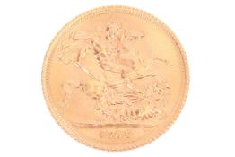 An Elizabeth II 1968 full sovereign, St. George and the Dragon reverse