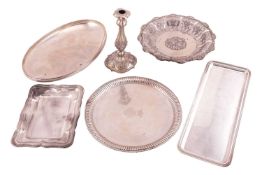 A group of Continental white metal items to include; an Austrian pierced fruit bowl, Vienna 1845, of
