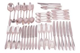 A WMF Friodur silver plated canteen for six people comprising:- six table forks, six dessert forks ,