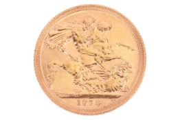 An Elizabeth II 1978 full sovereign, encapsulated.