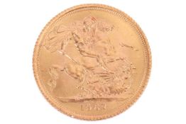 An Elizabeth II 1967 full sovereign, St. George and the Dragon reverse