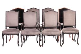 Roche Bobois; a set of eight high-back dining chairs, the set comprises six side chairs and two cont