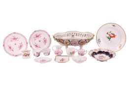 A mixed collection of continental ceramics comprising items by Herend, Meissen, Wallendorf, and othe