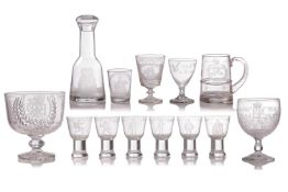 Collection of limited edition commemorative glassware comprising a Caithness Mary Queen of Scots dec