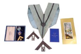A silver gilt enamelled and 15ct gold Masonic Past Master's breast jewel, for the Castle Bar Lodge, 
