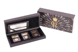 A 2023 Charles III Coronation three-coin half sovereign set, comprising three Gibraltar proof half s