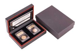 An Elizabeth II Nation's Allegiance two-coin full sovereign set, comprising a 1957 full sovereign an
