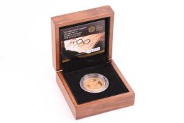 An Elizabeth II 2008 proof £2 gold coin 'London Olympic Handover Ceremony', an Olympic flag being pa
