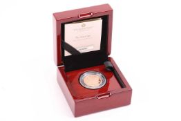 An Elizabeth II 2022 proof full sovereign, commemorating Platinum Jubilee with the coat of arms to t