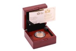 An Elizabeth II 2017 proof Piedfort sovereign, encapsulated in fitted case, number 680 from a limite