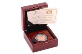 An Elizabeth II 2021 proof full sovereign, encapsulated in fitted case, number 1139 from a limited e