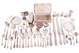 A mixed collection of American flatware including two 
