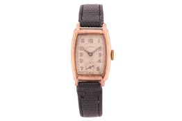 An Ingersoll Art Deco 9ct gold wristwatch Serial: 723469 Year: 1930's Approx Case Material: 9 Carat 