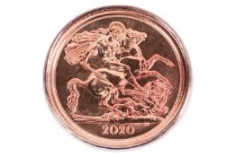 An Elizabeth II 2020 half sovereign in silver ring mount, to a tapering shank, Birmingham assay mark