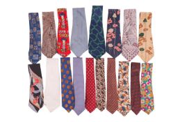 A group lot of seven various designer silk ties, to include Hermes, Balenciaga, Jean Paul Gautier, M